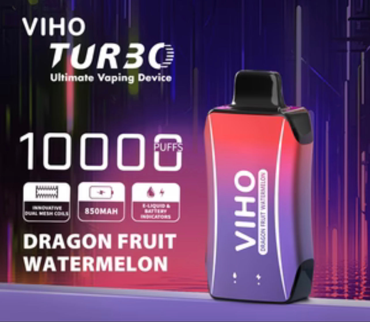 VIHO Turbo DISPOSABLE VAPE | 10,000 PUFFS | Box of 5