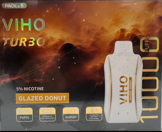 VIHO Turbo DISPOSABLE VAPE | 10,000 PUFFS | Box of 5