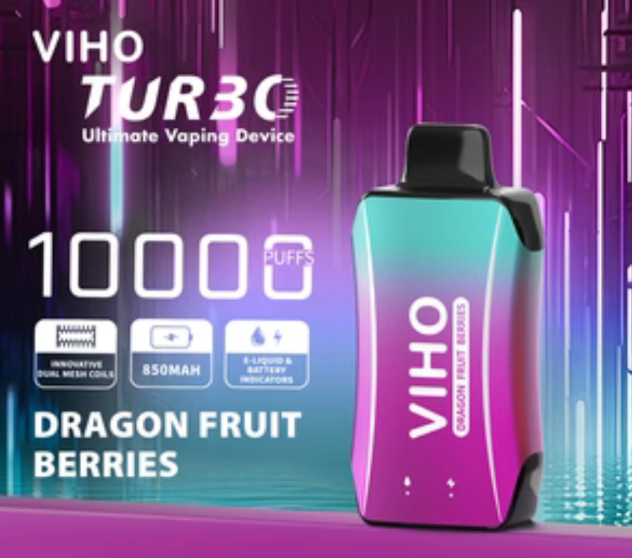 VIHO Turbo DISPOSABLE VAPE | 10,000 PUFFS | Box of 5