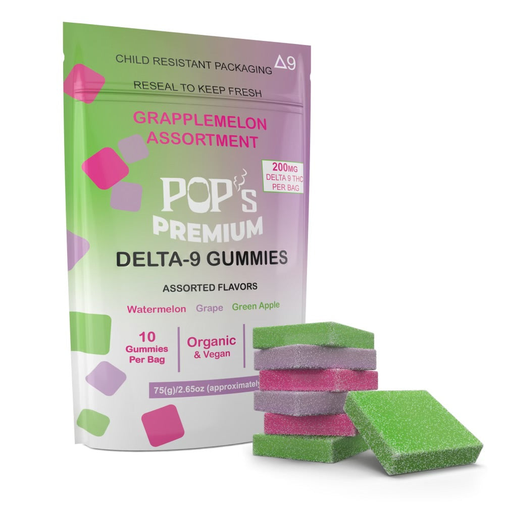 POPS ROCKET ASSORTMENT | 200mg PER BAG | 20MG PER GUMMY | 10 GUMMIES PER BAG | BOX OF 8 BAGS